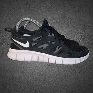 Nike Free Run 2 Mens Size 7Y Women’s 8.5 Shoes Black White Dark Gray DD0163-004
